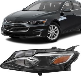 Headlight Assembly Fit For 2019 2020 2021 2022 Chevy Malibu, Front halogen headlamp, Left/Driver side