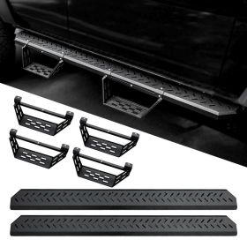 Running Boards Compatible with Ford Bronco 4 Door 2021 2022 2023 2024 (NOT Fit for Sport), Two Stairs Side Steps Fit for Bronco