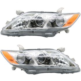 Headlights Assembly Fit for 2007-2009 Toyota Camry, Pair Headlamps Replacement Included Driver and Passenger Side