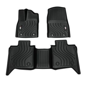 3PCS TPE Front and Rear Row Floor Liners Floor Mats Fit for Toyota Tundra CrewMax Cab 2022-2025, Custom Fit Tundra Car Mats