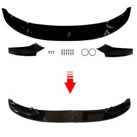 Front Bumper Spoiler Splitter Lip Glossy Black For BMW F10 F11 M Sport 2011-2016