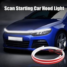 Upgrade Your Vehicle with a Universal 12V, 10W Start-Scan Car LED Hood Light White 70In Dynamic Daytime Running Light!